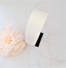 Load image into Gallery viewer, Ivory Duchess Satin Headband – Wide Silk Alice Band, Bridal &amp; Occasion Hair Accessory