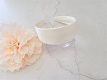 Load image into Gallery viewer, Ivory Silk Satin Headband, Bridal Alice Band, 4 cm Wide