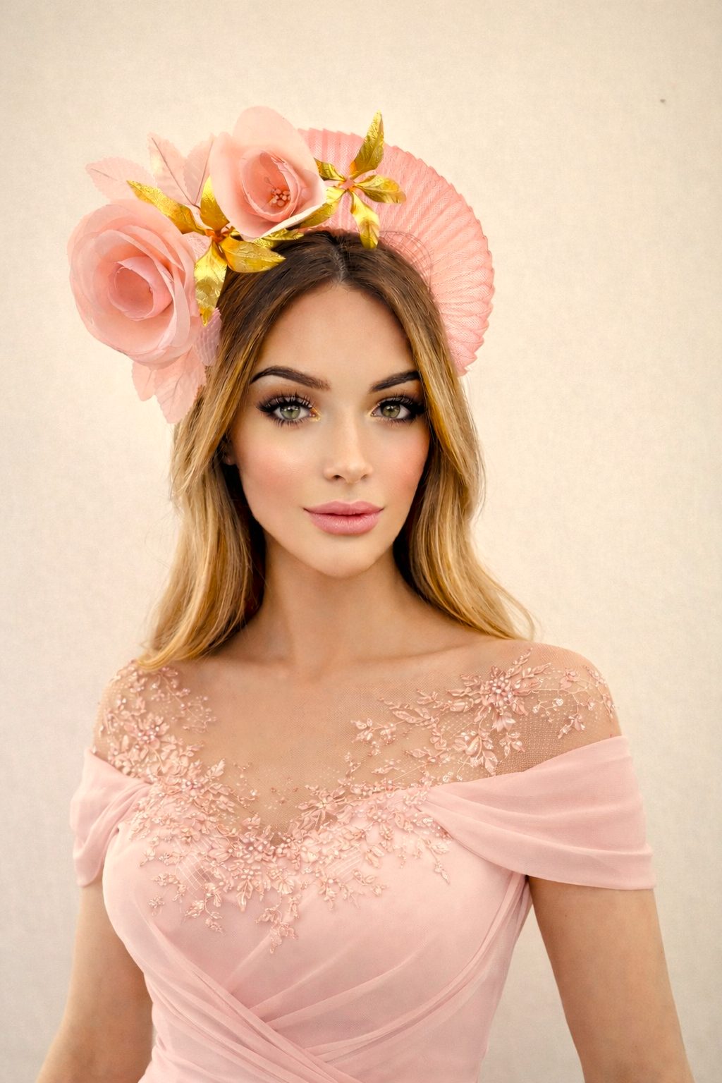 open lace back dress Coral Orange Fascinator Headband, Peachy Pink Silk Rose Flower Leather –  designbyhummingbird