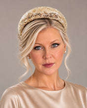 Load image into Gallery viewer, Gold Sequin Padded Headband, 4cm Wide Alice Band