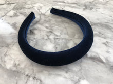 Load image into Gallery viewer, Navy Blue Velvet Padded headband 4 cm wide