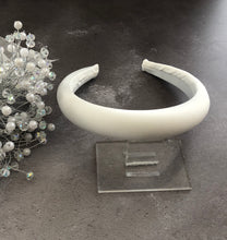 Load image into Gallery viewer, Ivory Satin Padded headband Hair Band 2.5 cms Wide