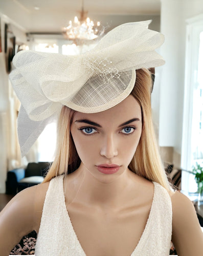 Large IBow Fascinator Hat, with Netting