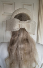 Load image into Gallery viewer, Ivory Back Bow Headband Fascinator – Elegant Races Hat - Halo style