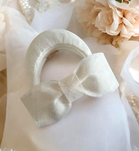 Load image into Gallery viewer, Ivory Back Bow Headband Fascinator – Elegant Races Hat - Halo style