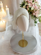 Load image into Gallery viewer, Ivory Back Bow Headband Fascinator – Elegant Races Hat - Halo style