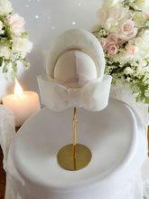 Load image into Gallery viewer, Ivory Back Bow Headband Fascinator – Elegant Races Hat - Halo style