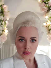 Load image into Gallery viewer, Ivory Back Bow Headband Fascinator – Elegant Races Hat - Halo style
