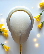 Load image into Gallery viewer, Ivory Bow Ridged Headband Fascinator, with Back Bow, 8 cm wide