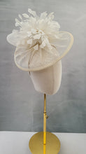 Load image into Gallery viewer, Ivory Feather Bow Fascinator