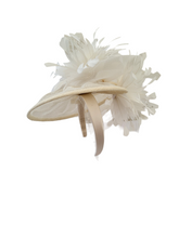 Load image into Gallery viewer, Ivory Feather Bow Fascinator