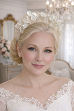 Load image into Gallery viewer, Ivory Flower Vine Halo Headband, Lightweight Wedding Fascinator, Bridal