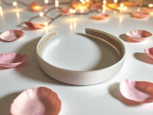 Ivory Satin Alice Headband – Duchess Satin, Various Width Options