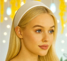 Load image into Gallery viewer, Ivory Bridal Headband – 4cm Wide Duchess Satin Alice Band, Flat Hair Accessory for Weddings