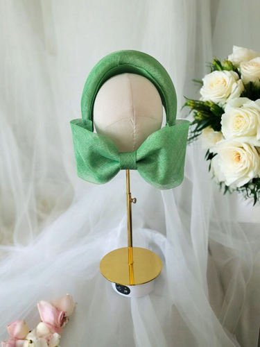 Green Headband Fascinator, with Back Bow, 10 cms wide