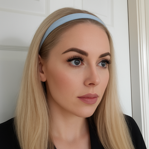 Powder blue Satin Alice Headband – Duchess Satin, Various Width Options