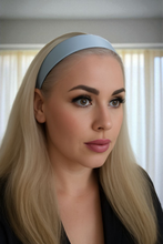 Load image into Gallery viewer, Powder blue Satin Alice Headband – Duchess Satin, Various Width Options