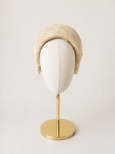 Load image into Gallery viewer, Natural Beige Fascinator Headband with Back Bow – Wedding &amp; Race Day Hat "Willow"