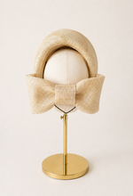 Load image into Gallery viewer, Natural Beige Fascinator Headband with Back Bow – Wedding &amp; Race Day Hat "Willow"