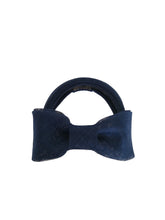 Load image into Gallery viewer, Navy Blue Bow Ridged Headband Fascinator, with Back Bow, 8 cm wide