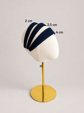 Load image into Gallery viewer, Blue Velvet Alice Band Headband — Flat Style with Size Options