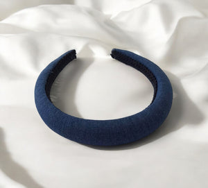 New Denim Padded Headband with Flattering Rounded Padding, 2.5 cm