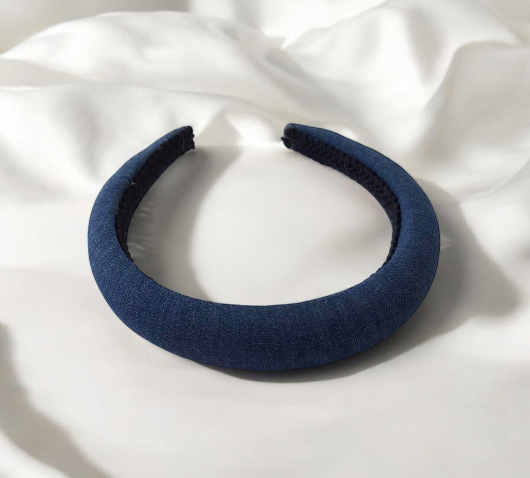 New Denim Padded Headband with Flattering Rounded Padding, 2.5 cm