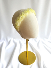 Load image into Gallery viewer, Pale Yellow Plaited Bow Headband – 4cm Wide Ribbon Woven Fascinator, Bold Statement Hairband