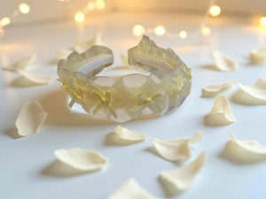 Pale Yellow Plaited Bow Headband – 4cm Wide Ribbon Woven Fascinator, Bold Statement Hairband