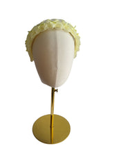 Load image into Gallery viewer, Pale Yellow Plaited Bow Headband – 4cm Wide Ribbon Woven Fascinator, Bold Statement Hairband