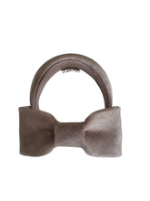 Load image into Gallery viewer, Pale Grey Sinamay Ridged Fascinator Headband with Elegant Back Bow
