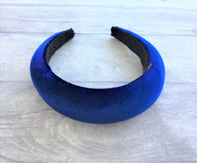Load image into Gallery viewer, Black Velvet Padded 4 cm Wide headband (colour options)