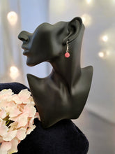 Load image into Gallery viewer, Pink Crystal Disco Ball Dangle Earrings – Shamballa Bead, Clip-On or Pierced