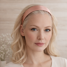 Load image into Gallery viewer, Pink Satin Alice Band Headband, Dusky Rose Blush, Width Options