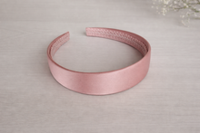Load image into Gallery viewer, Pink Satin Alice Band Headband, Dusky Rose Blush, Width Options