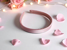 Load image into Gallery viewer, Pink Satin Alice Headband – Duchess Satin, Various Width Options