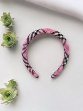 Load image into Gallery viewer, Pink Tartan Plaid Check padded headband