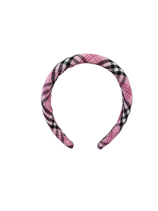 Pink Tartan Plaid Check padded headband