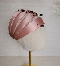 Load image into Gallery viewer, Pink Satin Alice Band Headband, Dusky Rose Blush, Width Options