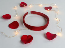 Load image into Gallery viewer, Red Satin Alice Headband – Duchess Satin, Various Width Options