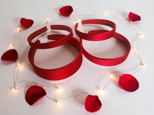 Load image into Gallery viewer, Red Satin Alice Headband – Duchess Satin, Various Width Options