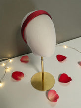 Load image into Gallery viewer, Red Satin Alice Headband – Duchess Satin, Various Width Options