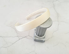 Load image into Gallery viewer, Ivory Silk Headband Hair Band 2 cms Wide Pure Silk Satin