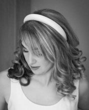 Load image into Gallery viewer, Ivory Satin Padded headband Hair Band 2.5 cms Wide