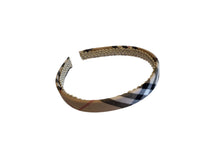 Load image into Gallery viewer, Beige Tartan Check Alice Band, Plaid Headband,  2.5 cm Wide matching child's size, width options