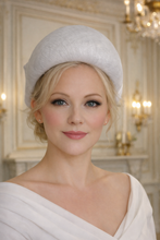 Load image into Gallery viewer, White Sinamay Headband Fascinator with Elegant Bow – 10 cm Wide