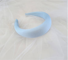 Load image into Gallery viewer, Baby Blue Satin Square Padded headband