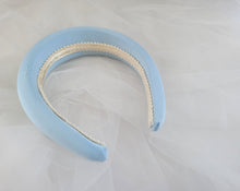 Load image into Gallery viewer, Baby Blue Satin Square Padded headband