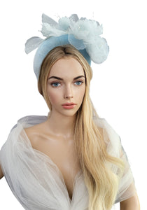 Chiffon Flower Headpiece Fascinator with pearlised beads