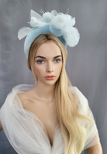 Chiffon Flower Headpiece Fascinator with pearlised beads